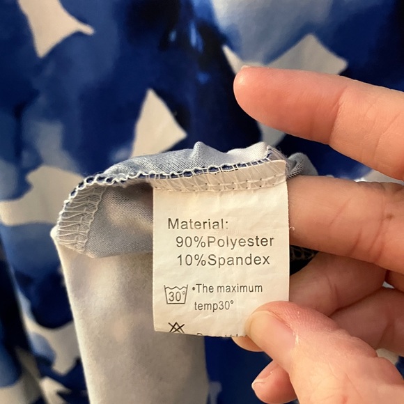 Blue Patterned Mini Dress - Picture 4 of 4